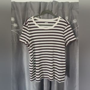 Red, Blue & White striped tshirt